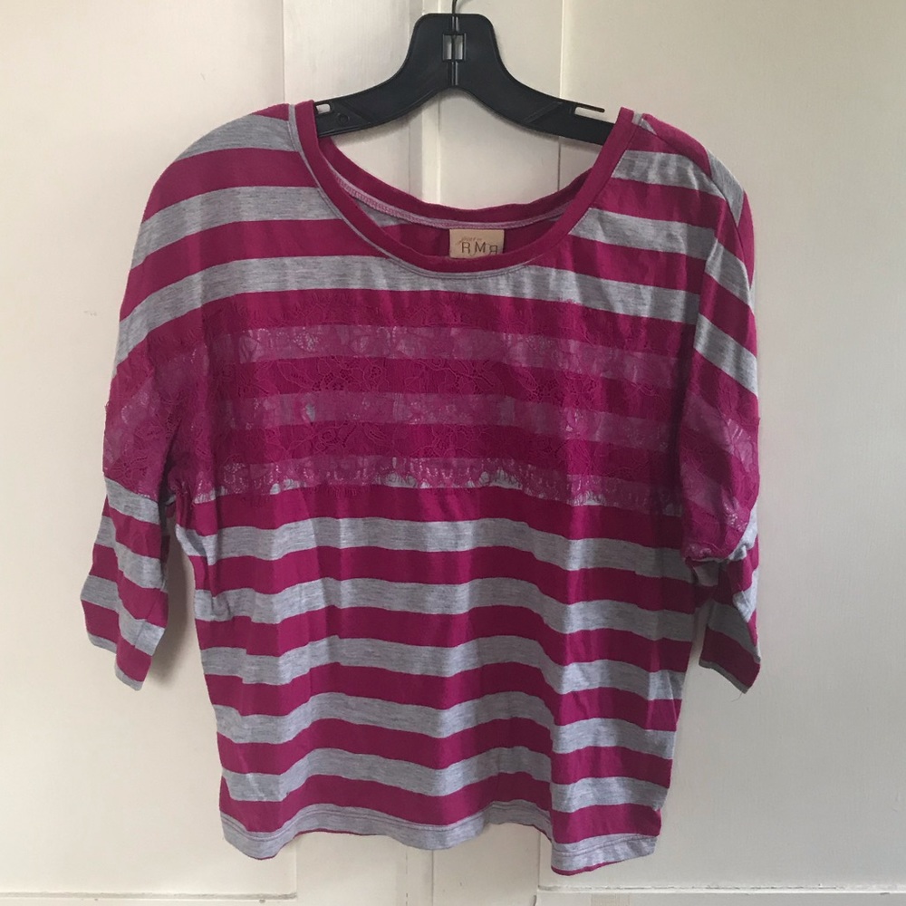 Amazing Striped Pink and Grey Shirt